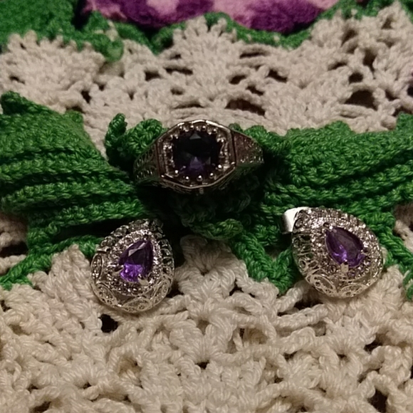 Jewelry - "Amethyst" ring & earrings bundle